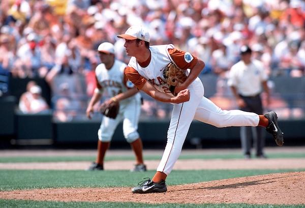 Huston Street pitches for Texas baseball.