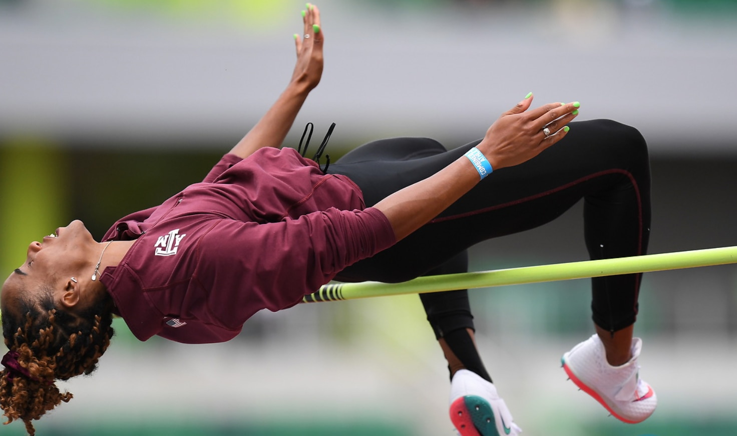 Texas A&M's Tyra Gittens won the high jump in the heptathlon.