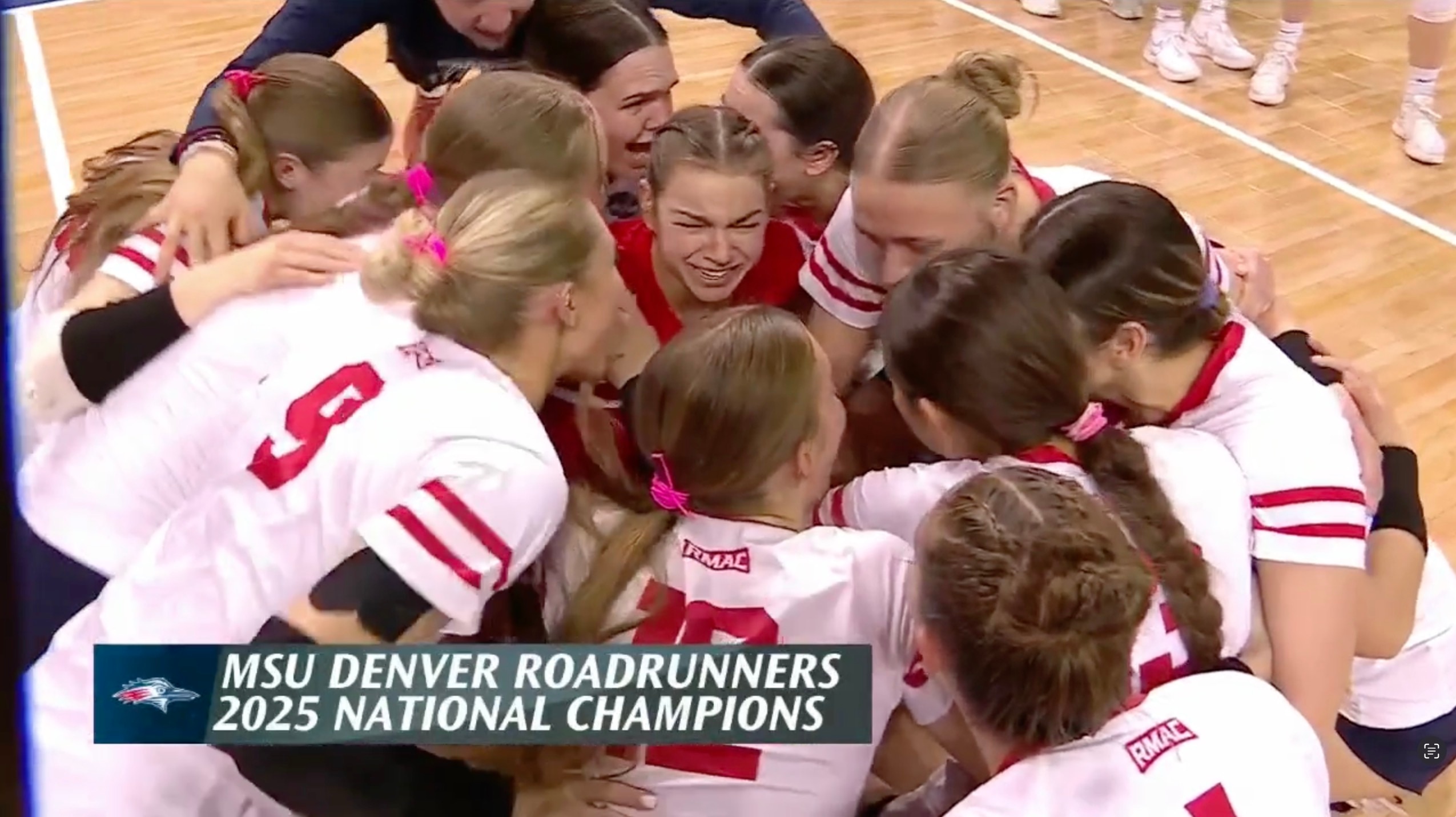 MSU Denver match point, celebration at 2025 NCAA DII volleyball championship